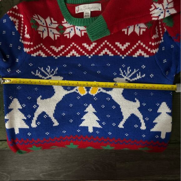 Jolly Sweaters Ugly Christmas Drinking Reindeer Sweater S Holiday Cozy Casual - Picture 9 of 12